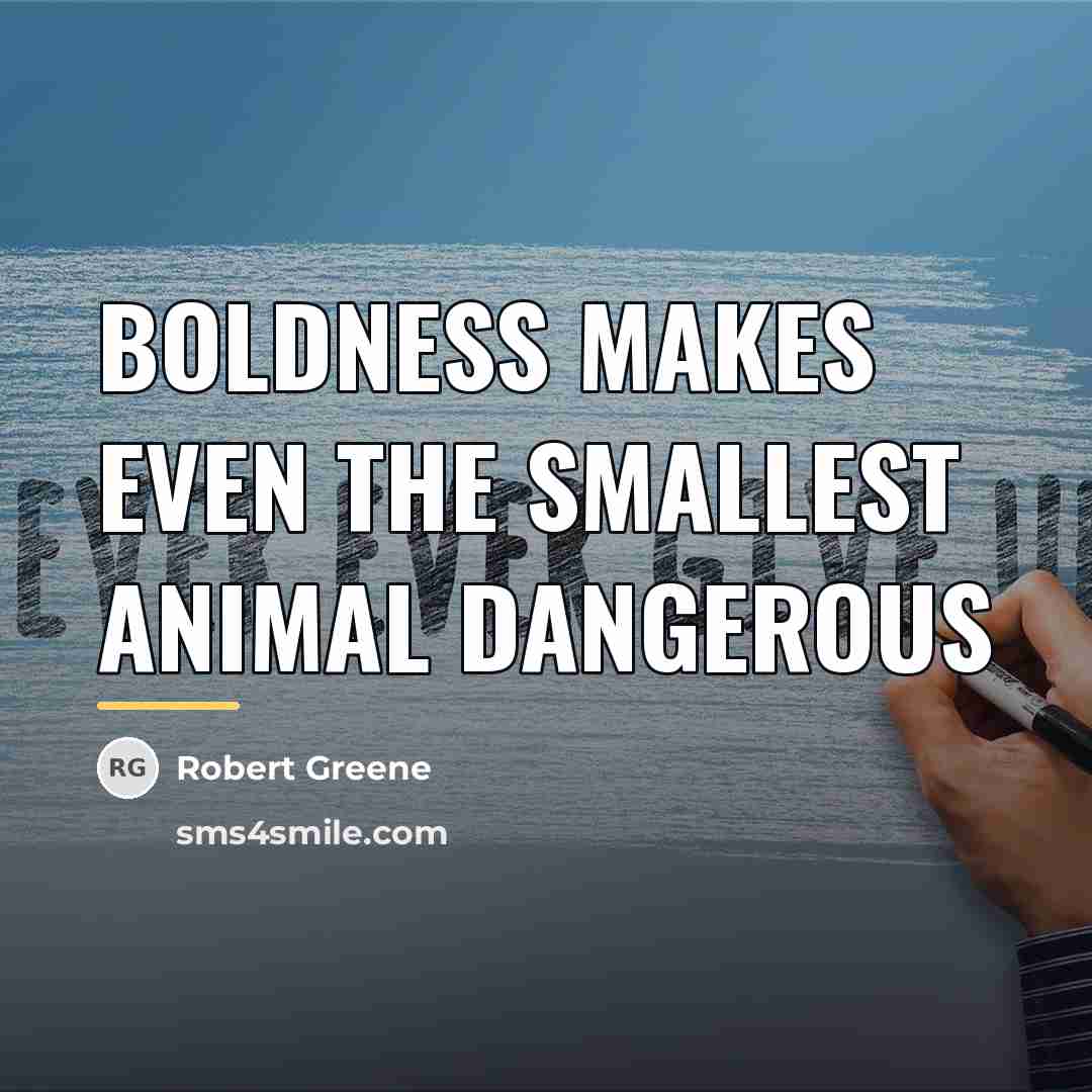 “Boldness makes even the smallest animal dangerous…” quote by Robert Greene