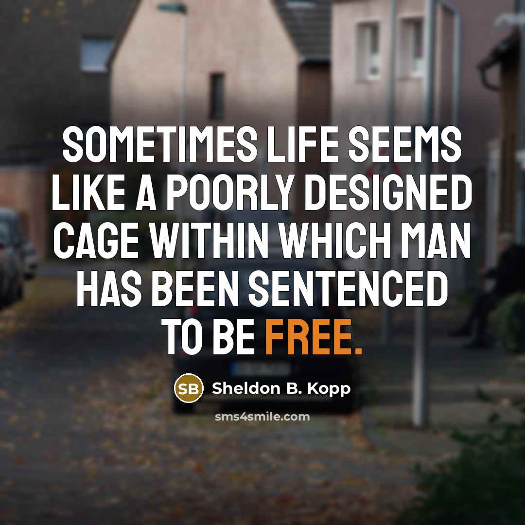 “Sometimes life seems like a poorly designed cage within which…” quote by Sheldon B. Kopp