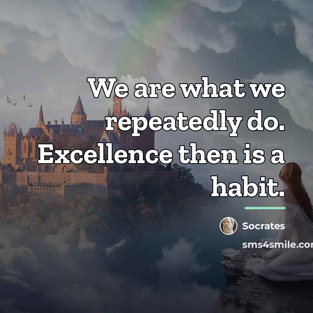 “We are what we repeatedly do. Excellence then is a…” quote by Socrates