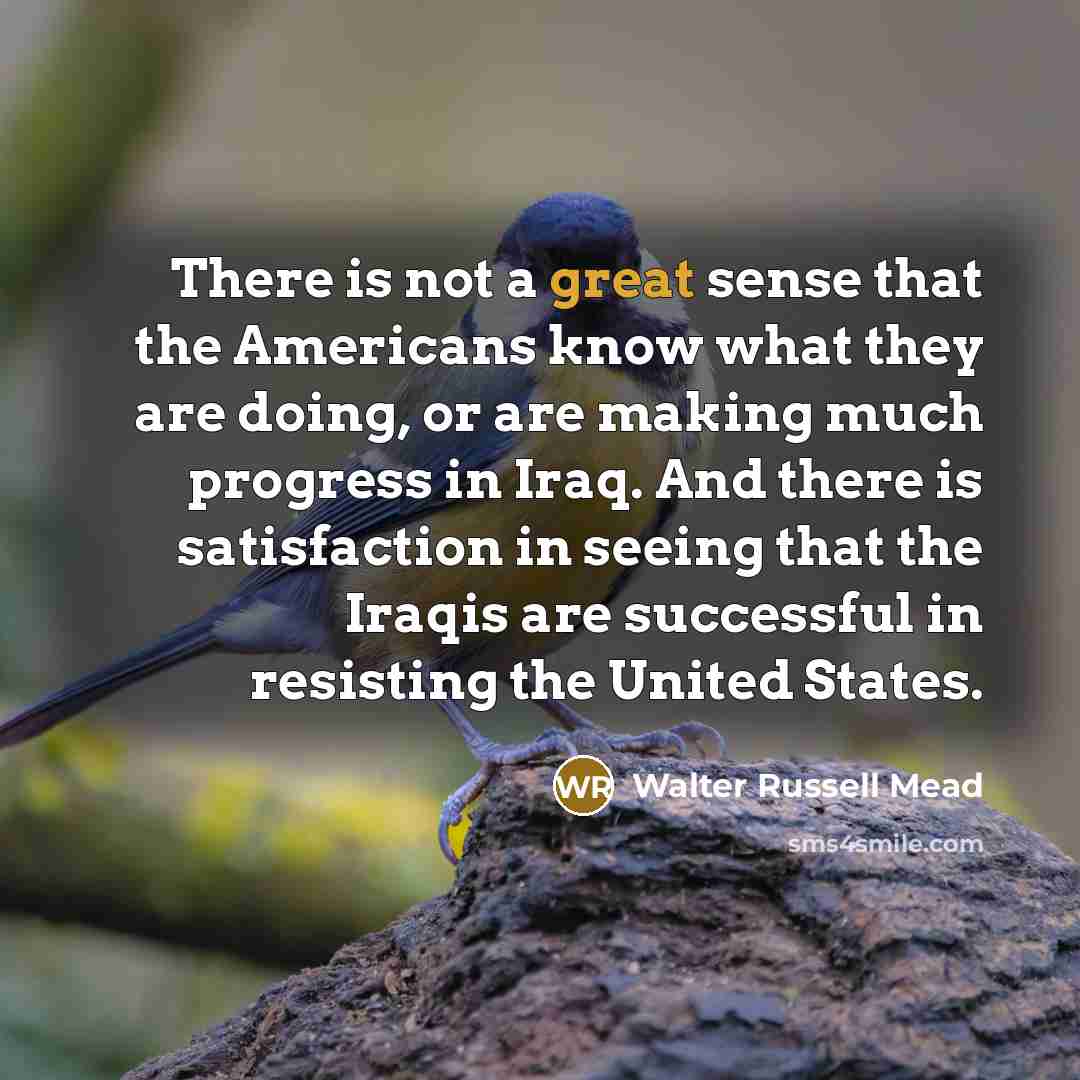 “There is not a great sense that the Americans know…” quote by Walter Russell Mead