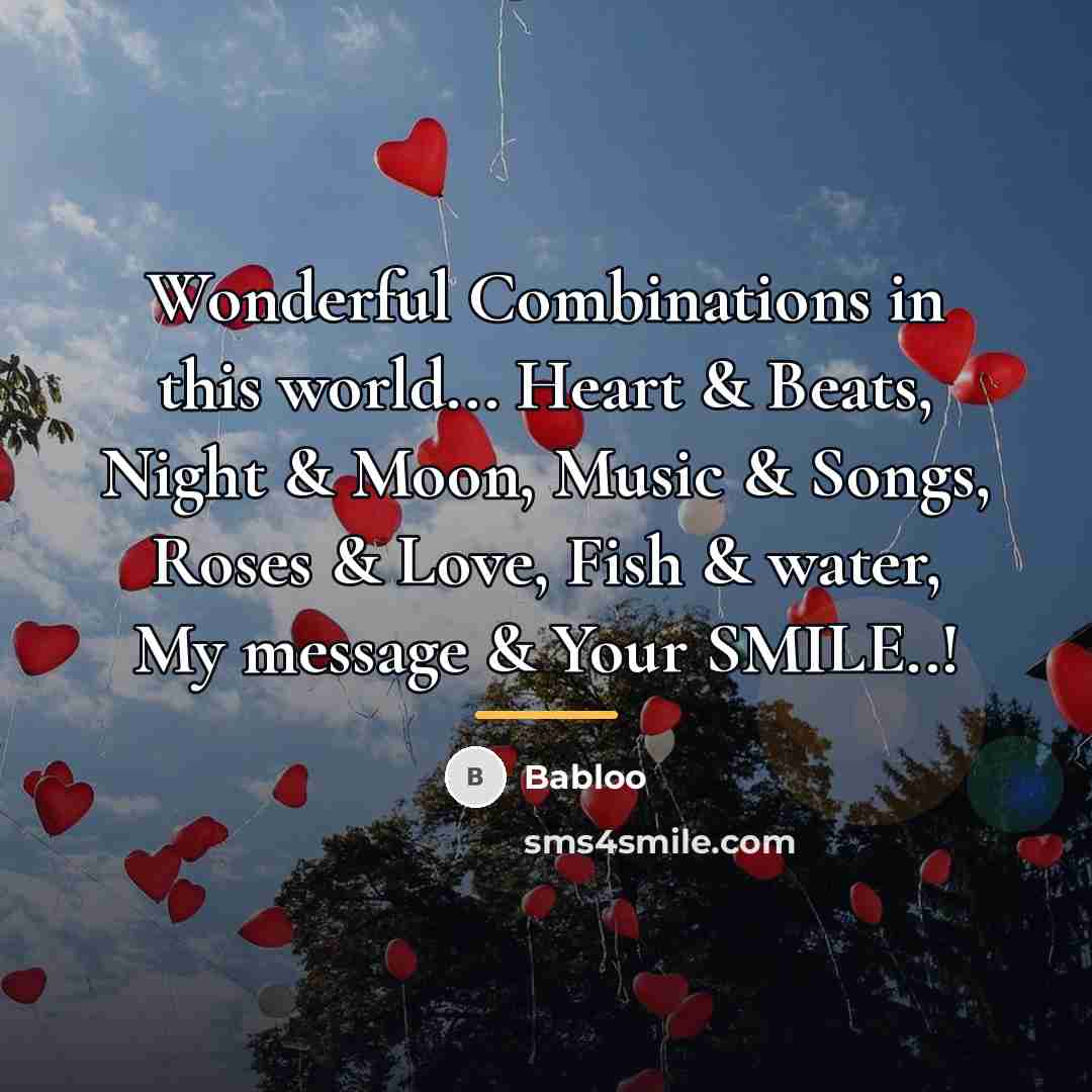 “Wonderful Combinations in this world... Heart & Beats, Night &…” quote by Babloo