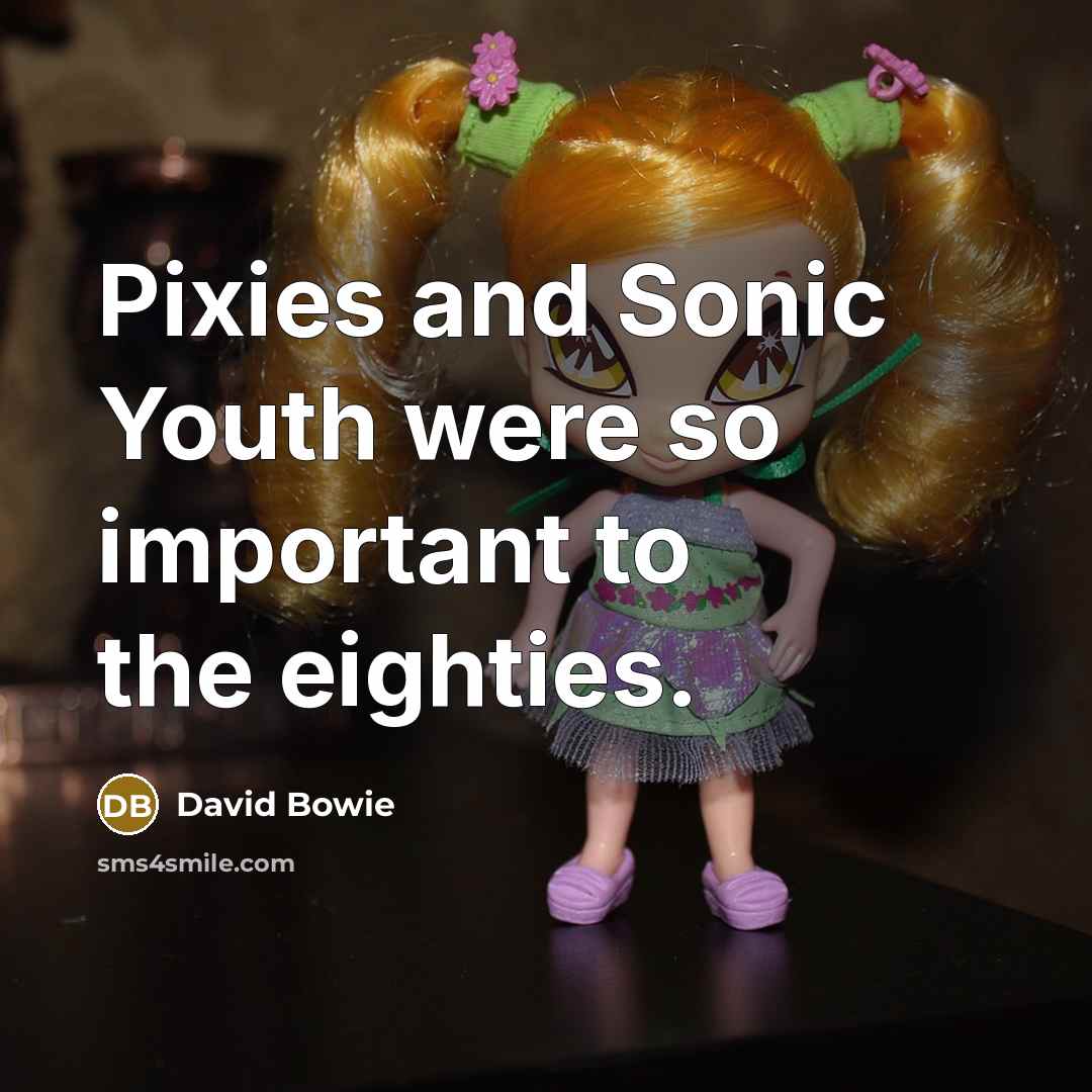 “Pixies and Sonic Youth were so important to the eighties.…” quote by David Bowie