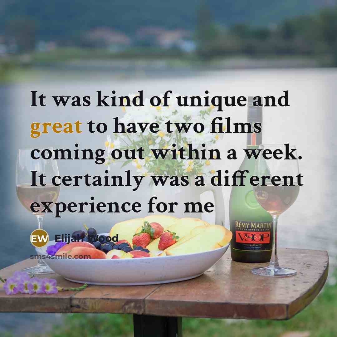 “It was kind of unique and great to have two…” quote by Elijah Wood