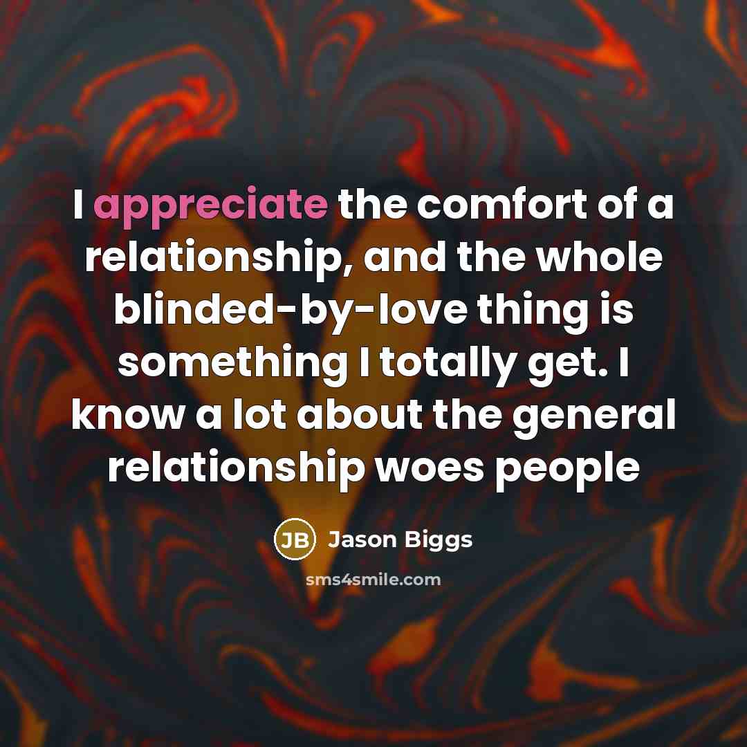 “I appreciate the comfort of a relationship, and the whole…” quote by Jason Biggs