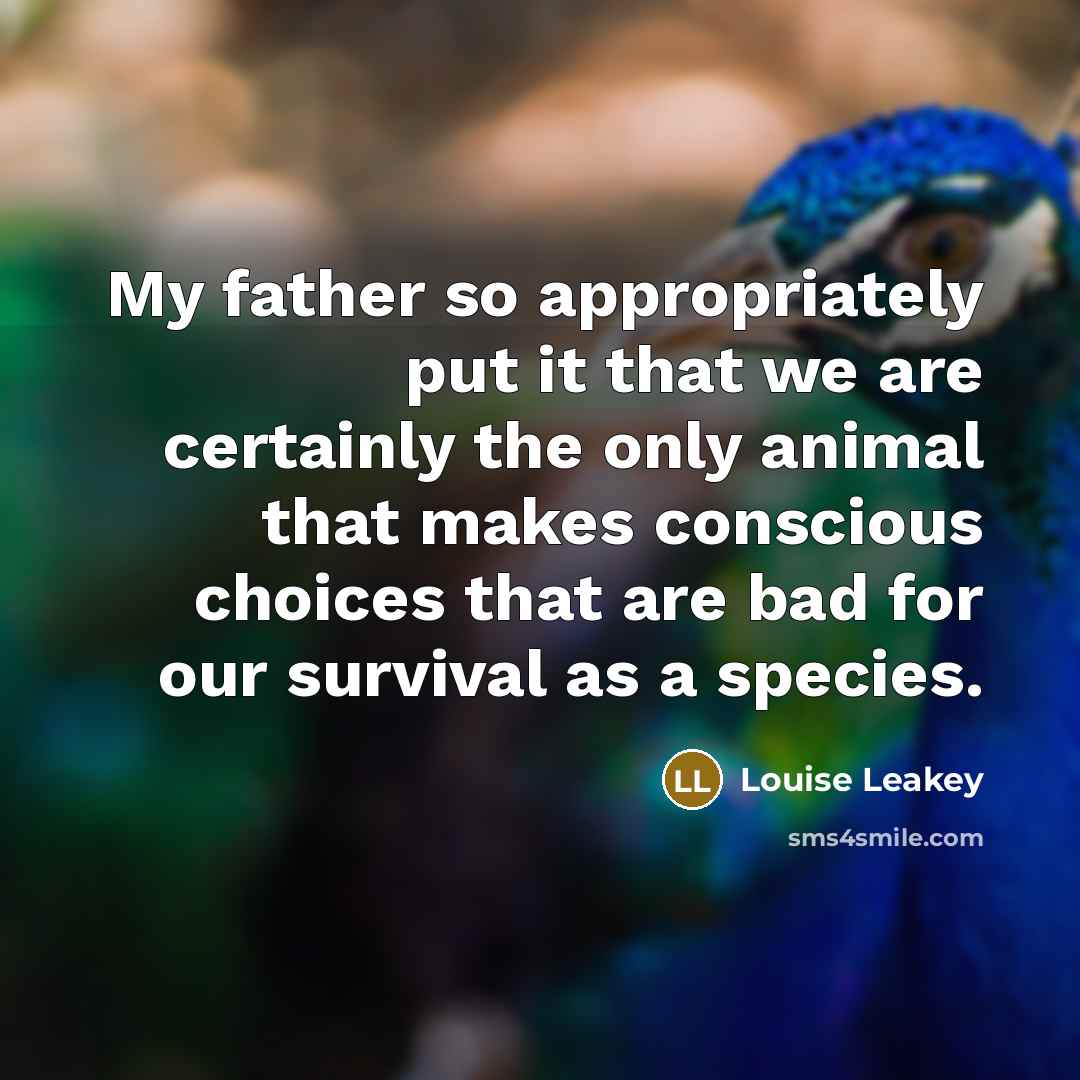 “My father so appropriately put it that we are certainly…” quote by Louise Leakey