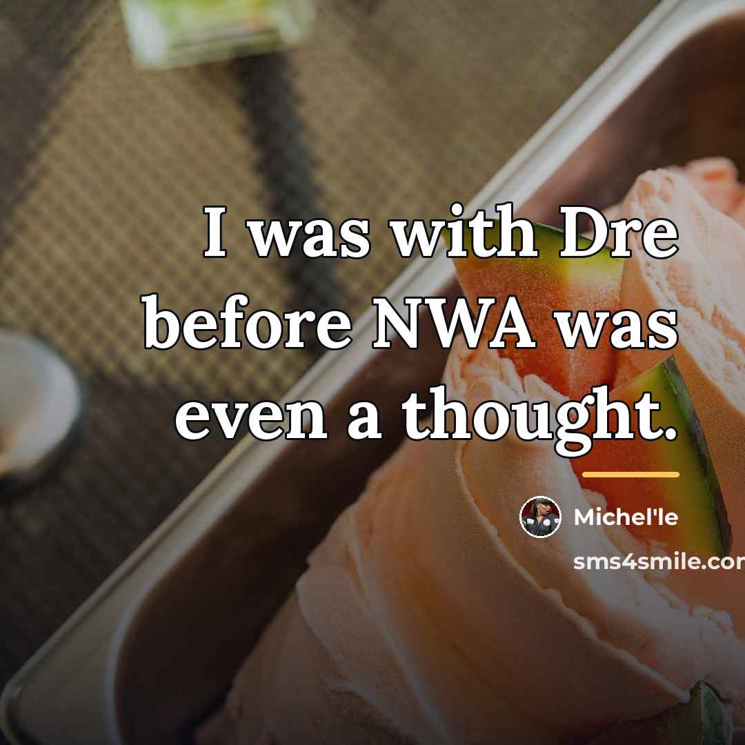 “I was with Dre before NWA was even a thought.…” quote by Michel'le