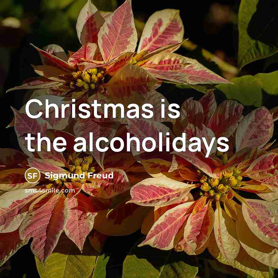 “Christmas is the alcoholidays…” quote by Sigmund Freud