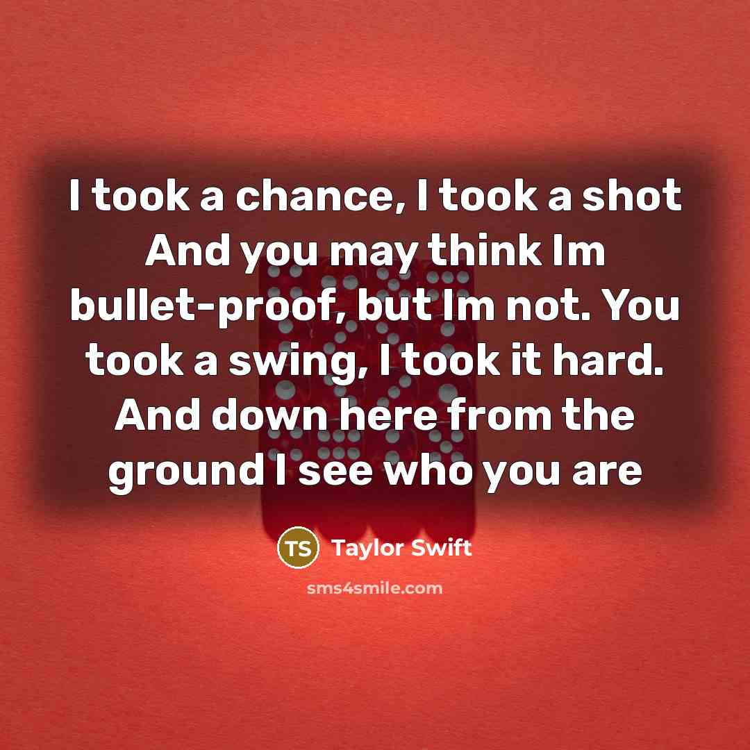 “I took a chance, I took a shot And you…” quote by Taylor Swift