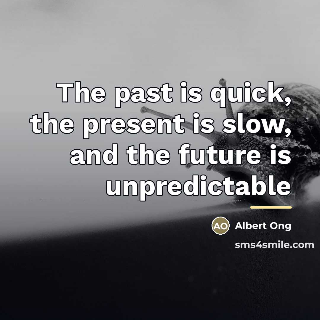 “The past is quick, the present is slow, and the…” quote by Albert Ong