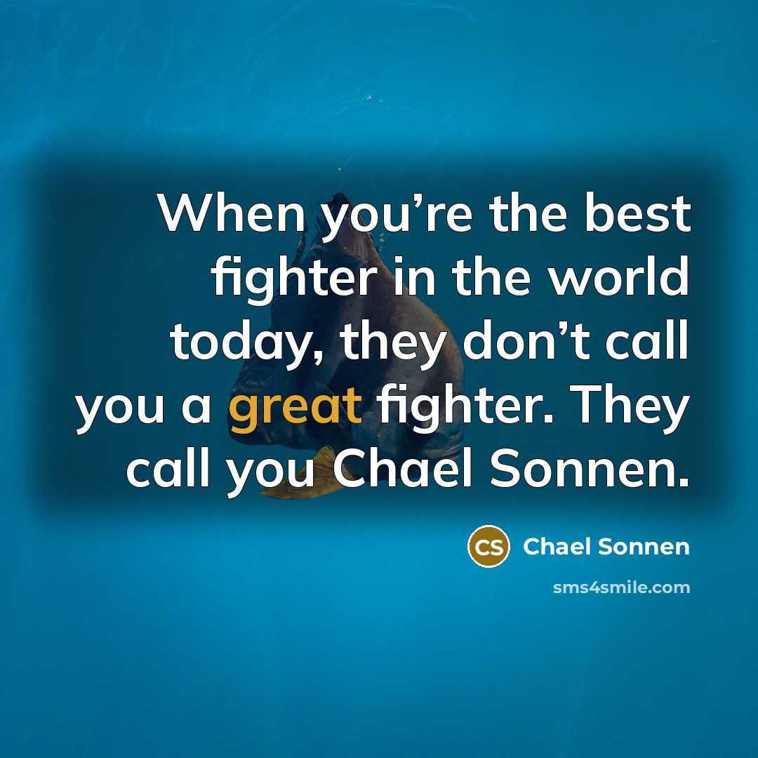“When you’re the best fighter in the world today, they…” quote by Chael Sonnen