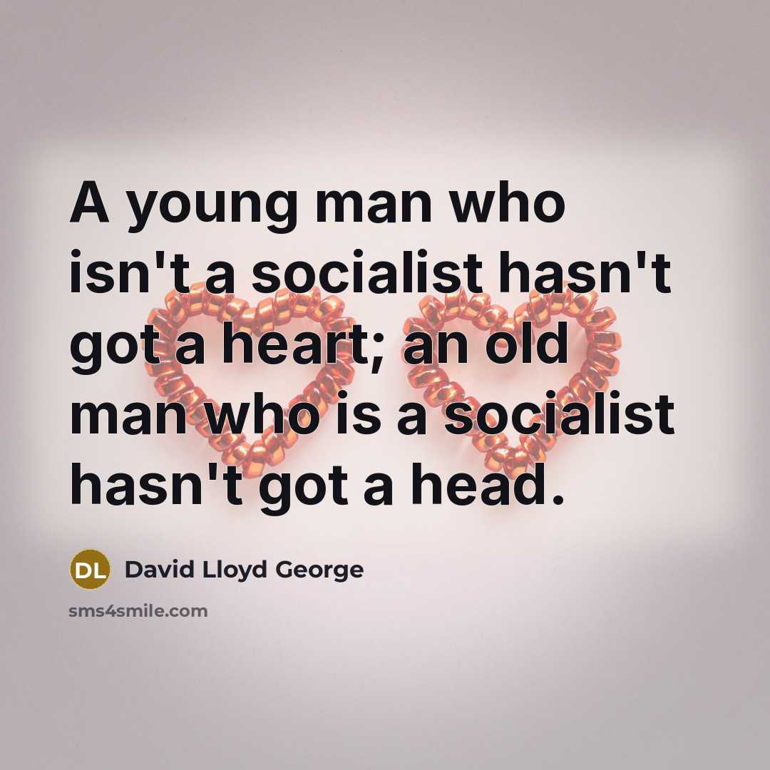 “A young man who isn't a socialist hasn't got a…” quote by David Lloyd George