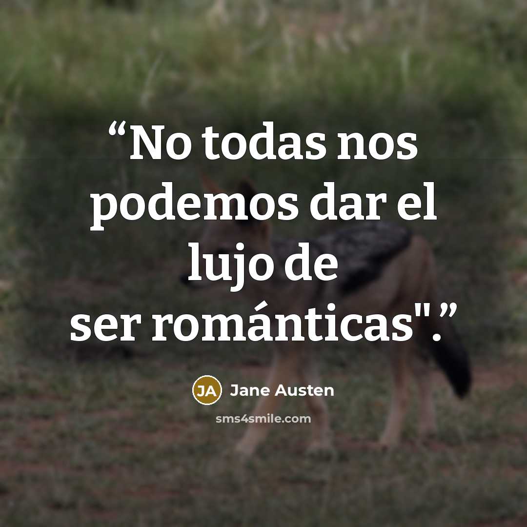 “No todas nos podemos dar el lujo de ser románticas".” quote by Jane Austen