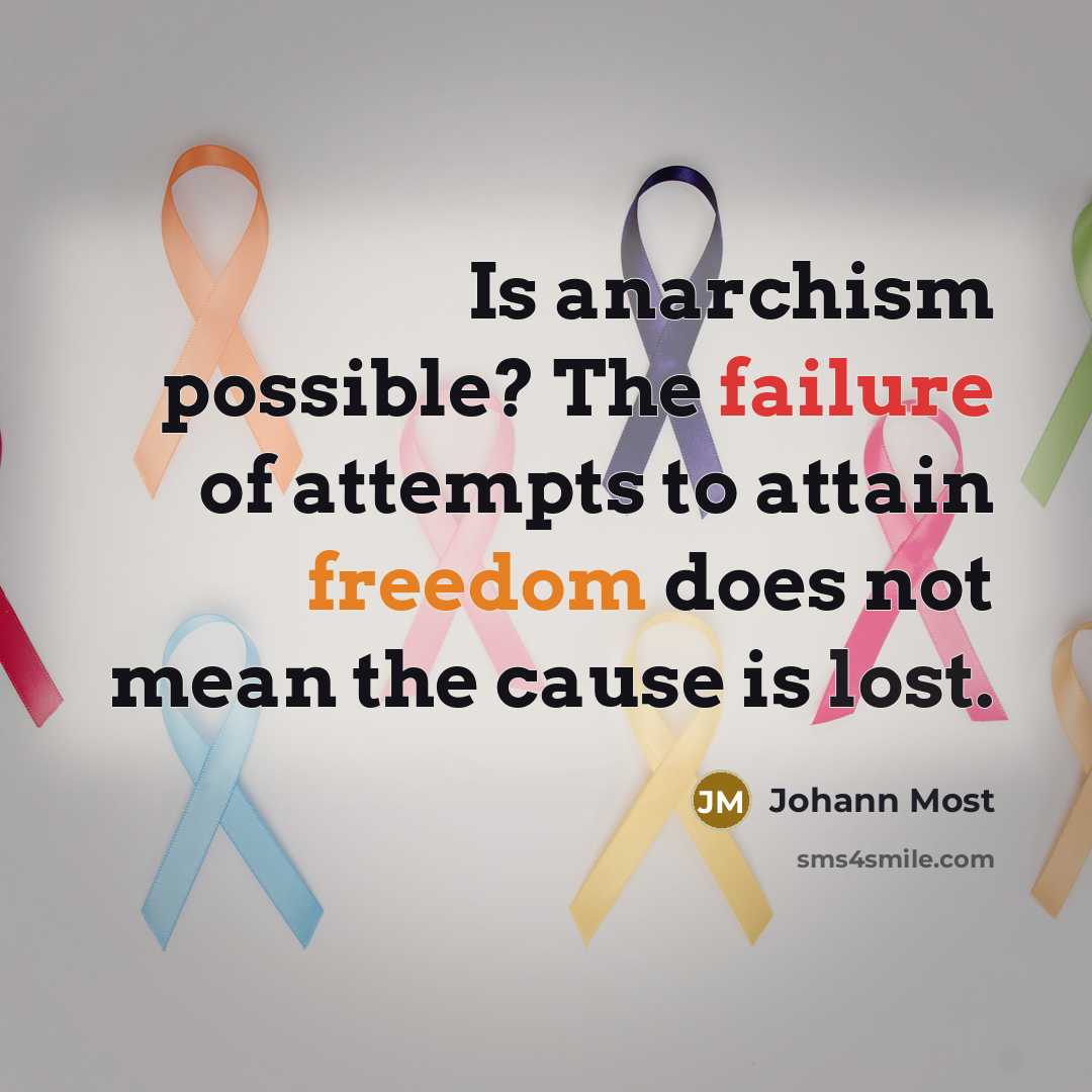 “Is anarchism possible? The failure of attempts to attain freedom…” quote by Johann Most