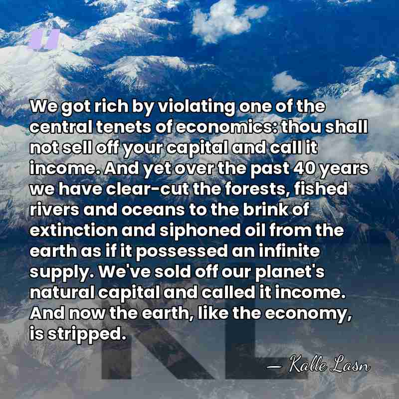 We got rich by violating one of the central tenets of economics:&hellip; - Kalle Lasn
