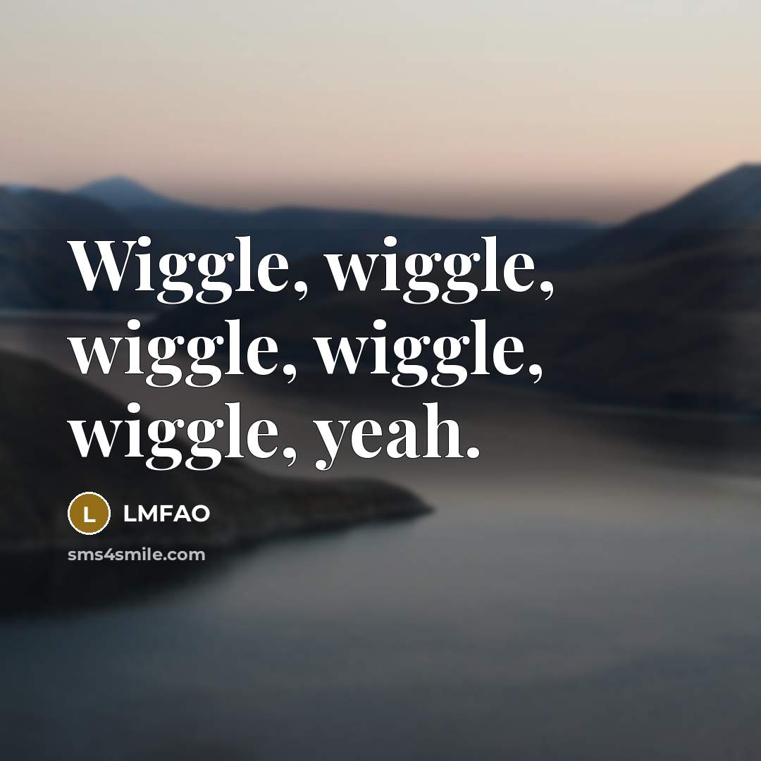 “Wiggle, wiggle, wiggle, wiggle, wiggle, yeah.…” quote by LMFAO