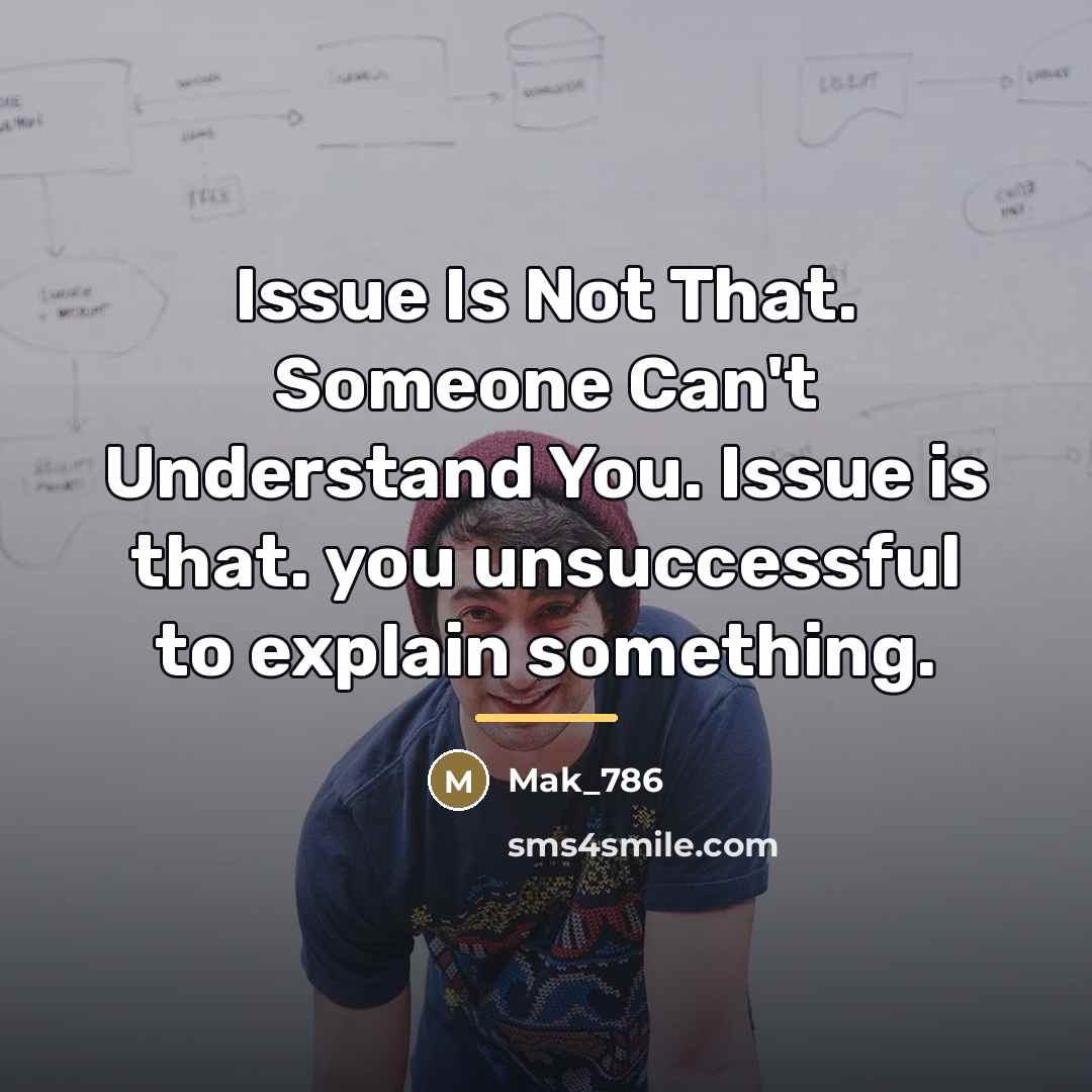 “Issue Is Not That. Someone Can't Understand You. Issue is…” quote by Mak_786