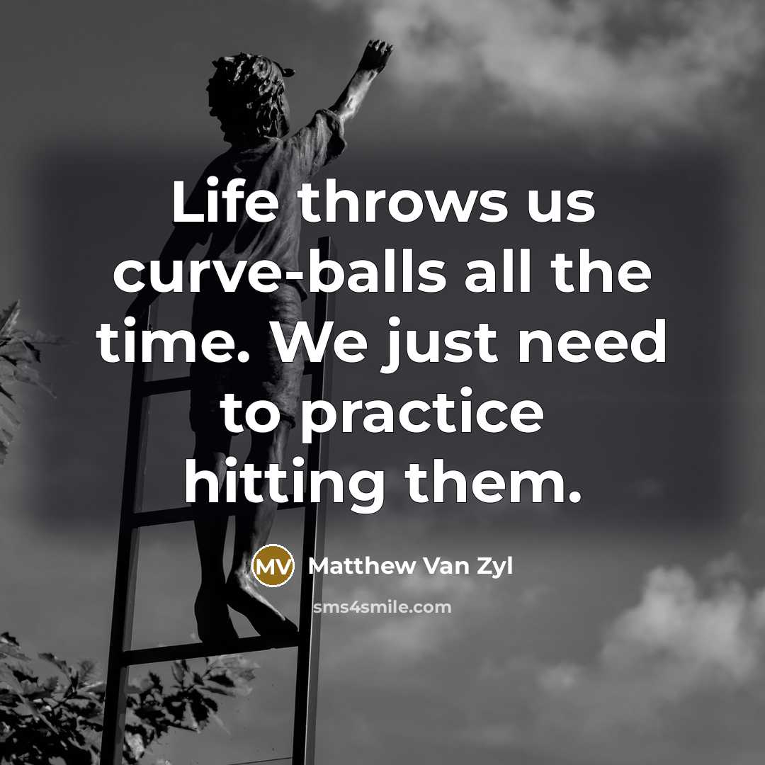 “Life throws us curve-balls all the time. We just need…” quote by Matthew Van Zyl