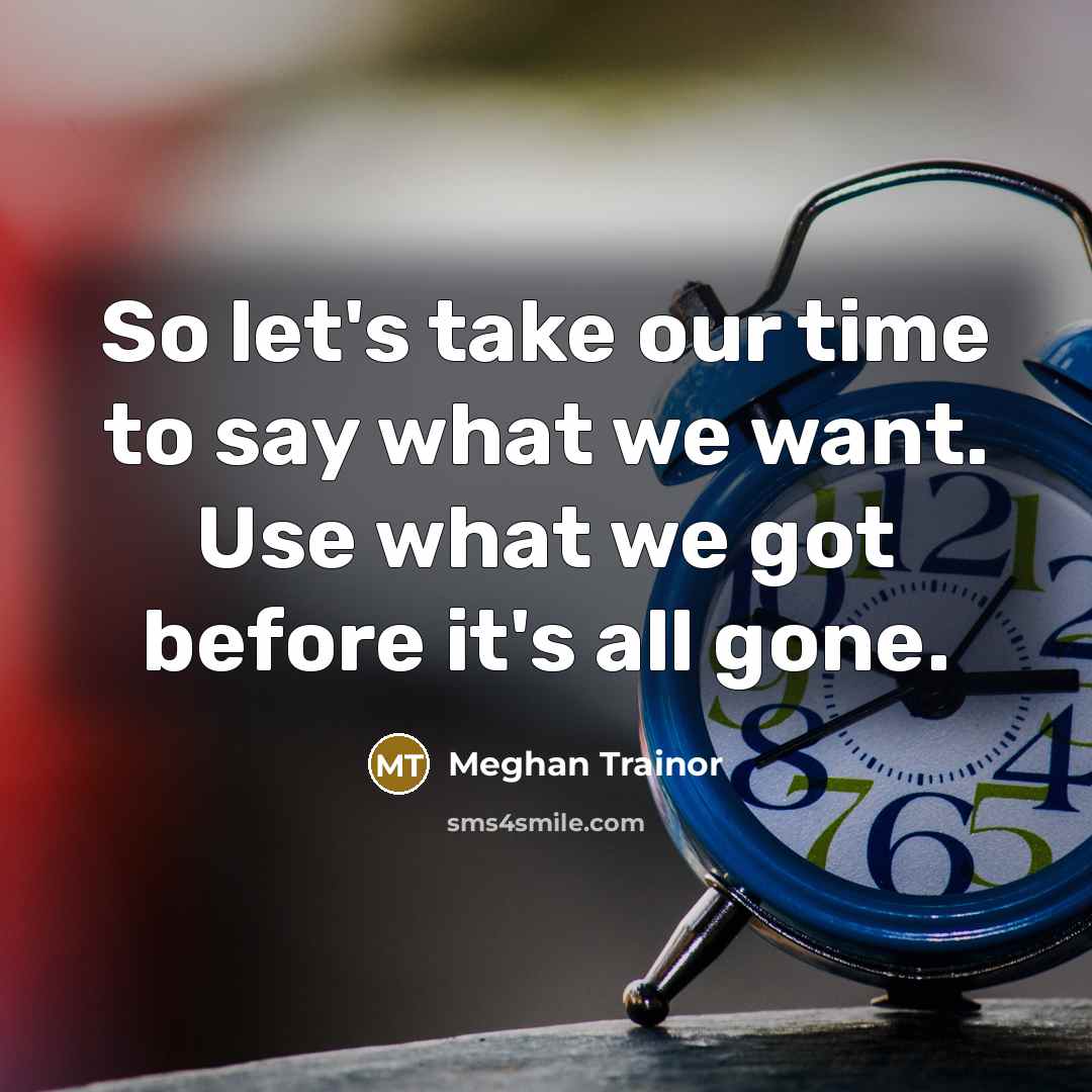 “So let's take our time to say what we want.…” quote by Meghan Trainor