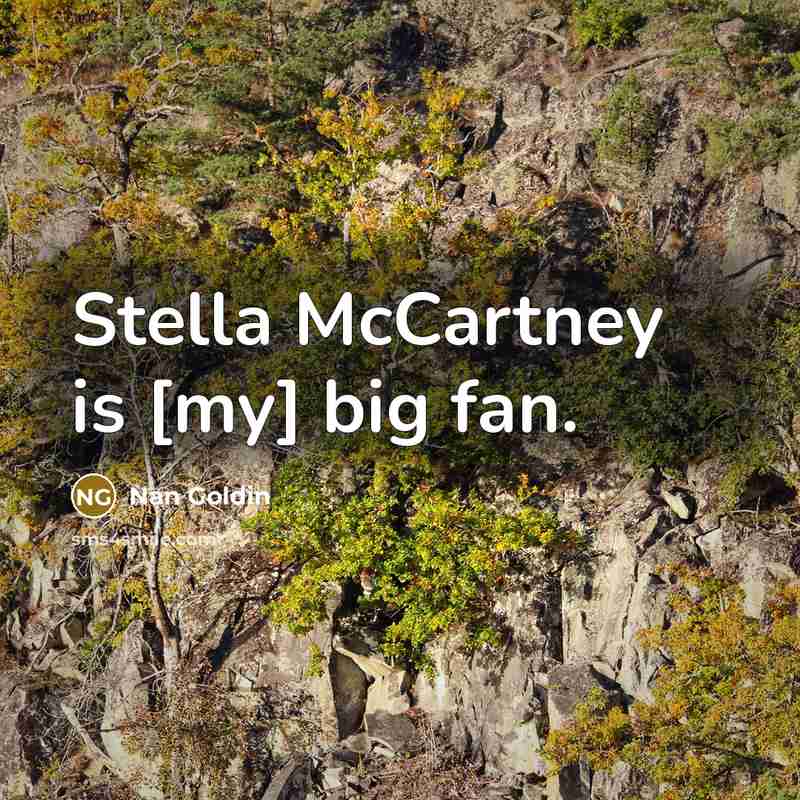 “Stella McCartney is [my] big fan.…” quote by Nan Goldin