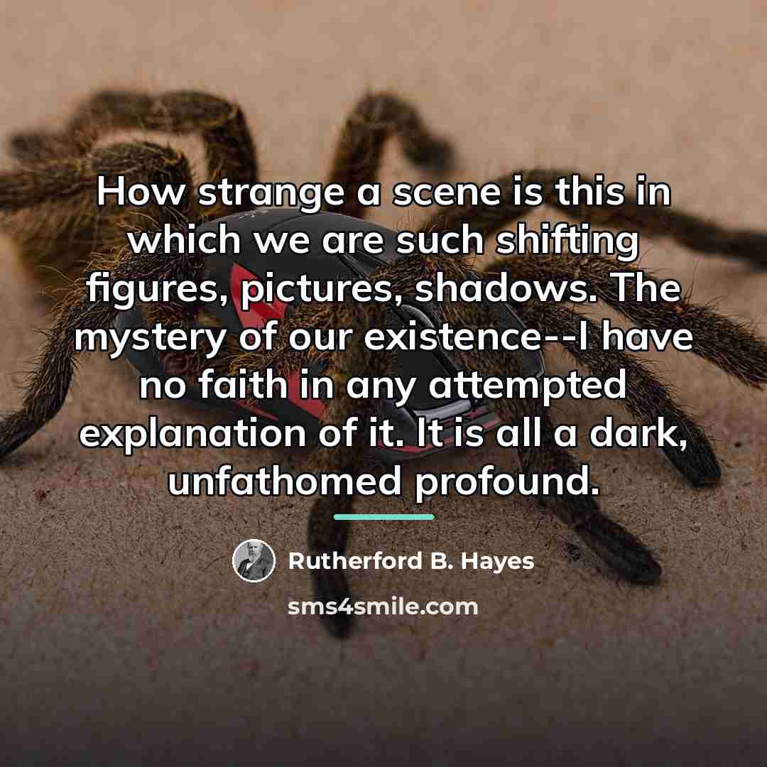 “How strange a scene is this in which we are…” quote by Rutherford B. Hayes