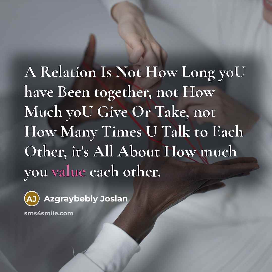 “A Relation Is Not How Long yoU have Been together,…” quote by Azgraybebly Joslan