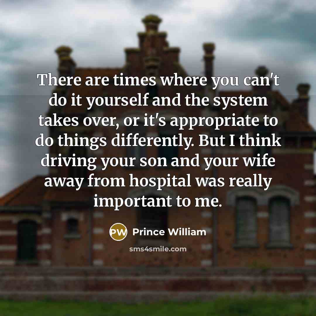 “There are times where you can't do it yourself and…” quote by Prince William