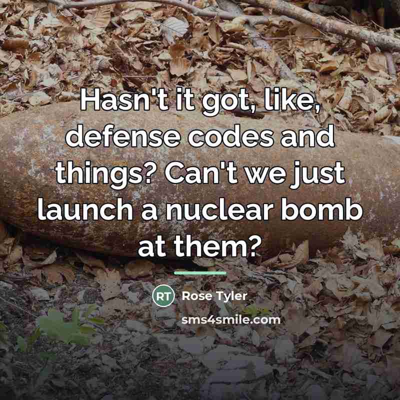 “Hasn't it got, like, defense codes and things? Can't we…” quote by Rose Tyler
