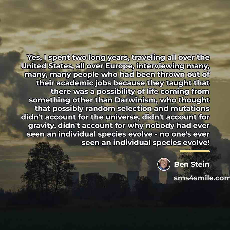 “Yes, I spent two long years, traveling all over the…” quote by Ben Stein