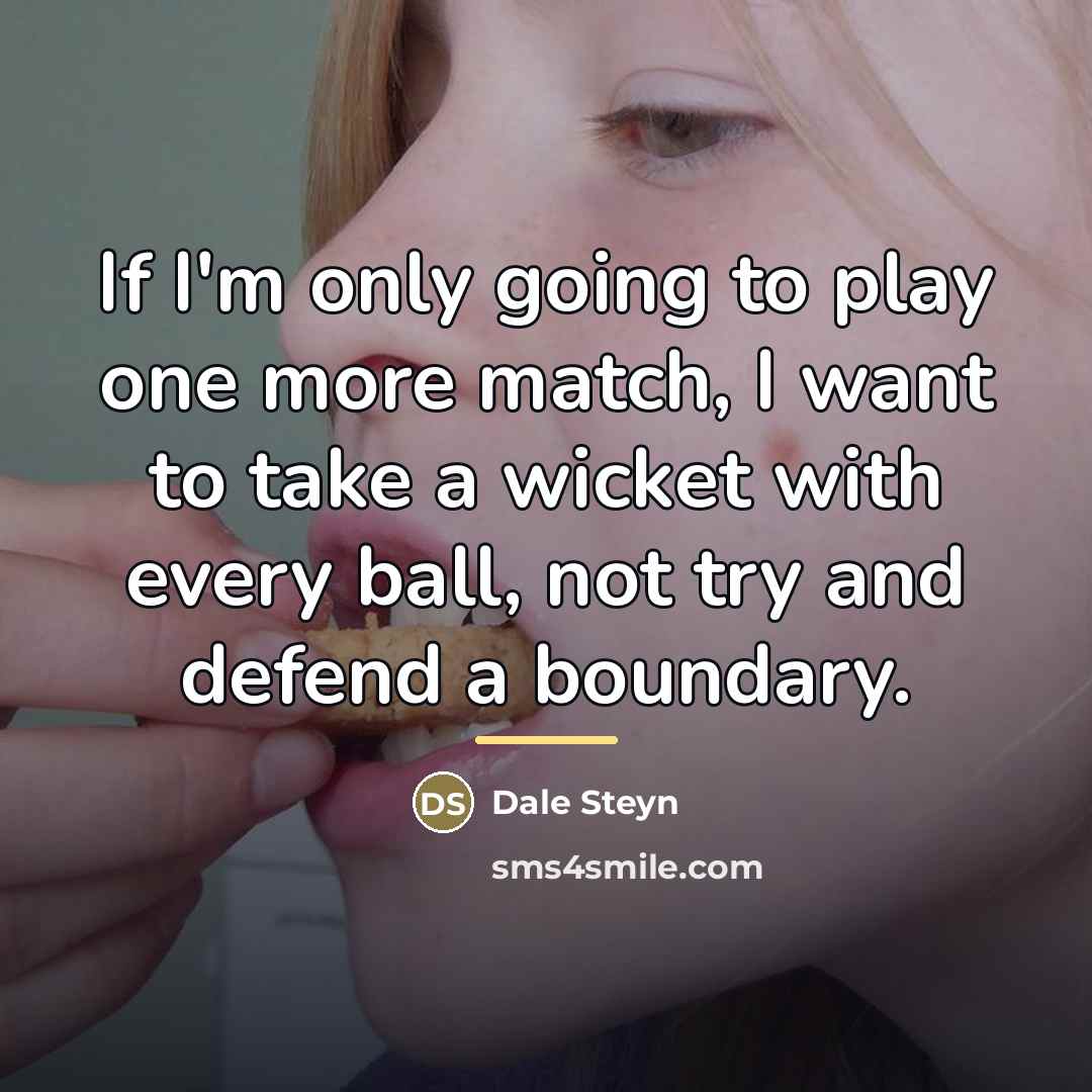 “If I'm only going to play one more match, I…” quote by Dale Steyn