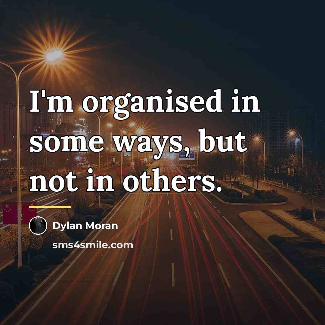 “I'm organised in some ways, but not in others.…” quote by Dylan Moran