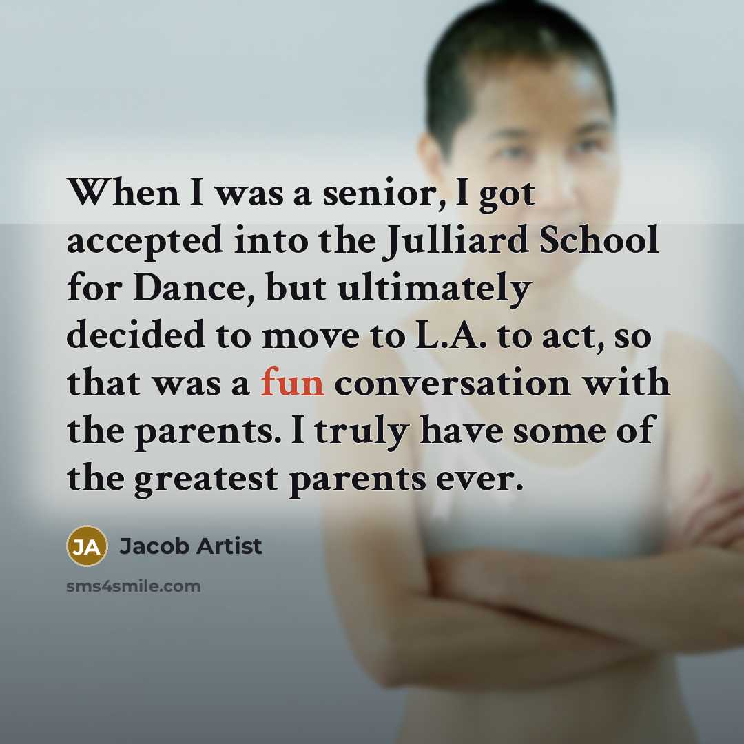 “When I was a senior, I got accepted into the…” quote by Jacob Artist