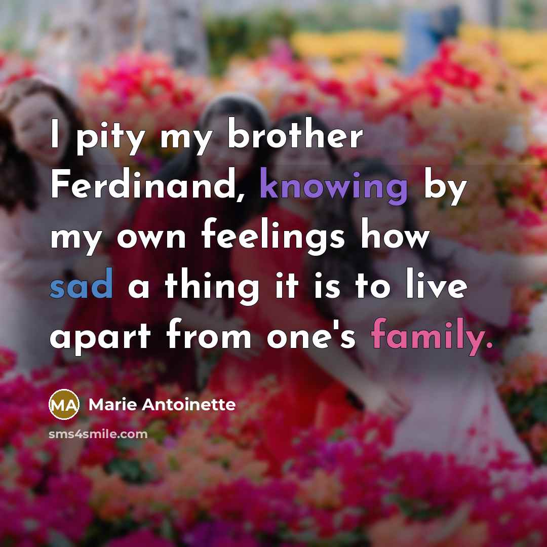 “I pity my brother Ferdinand, knowing by my own feelings…” quote by Marie Antoinette