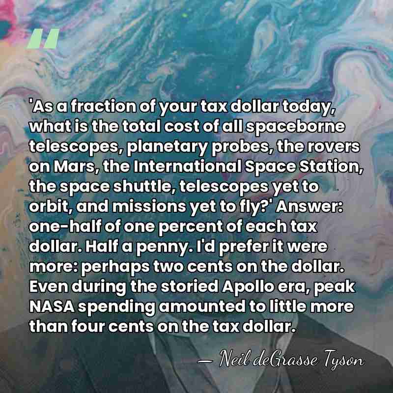 'As a fraction of your tax dollar today, what is the total&hellip; - Neil deGrasse Tyson