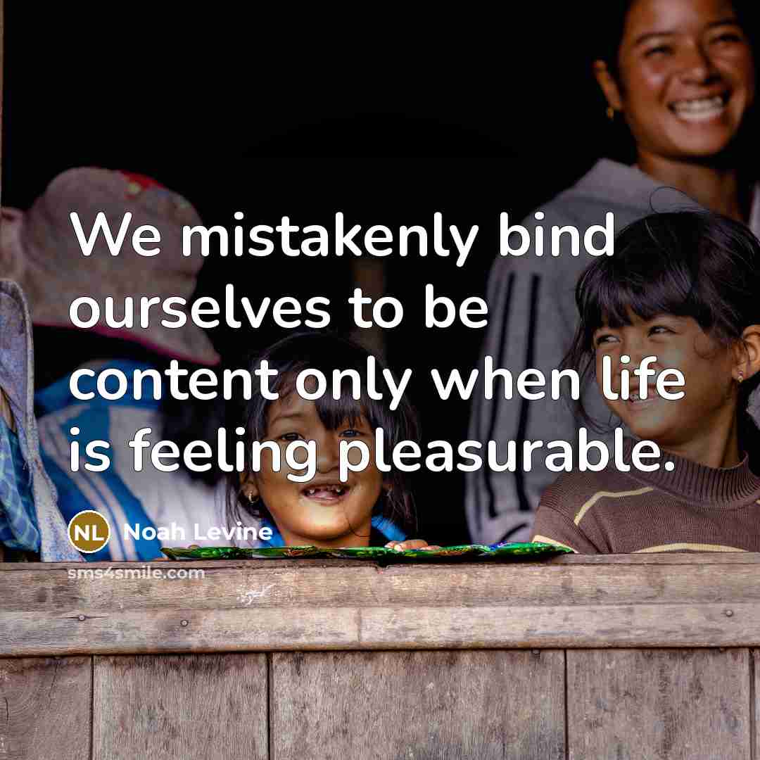 “We mistakenly bind ourselves to be content only when life…” quote by Noah Levine