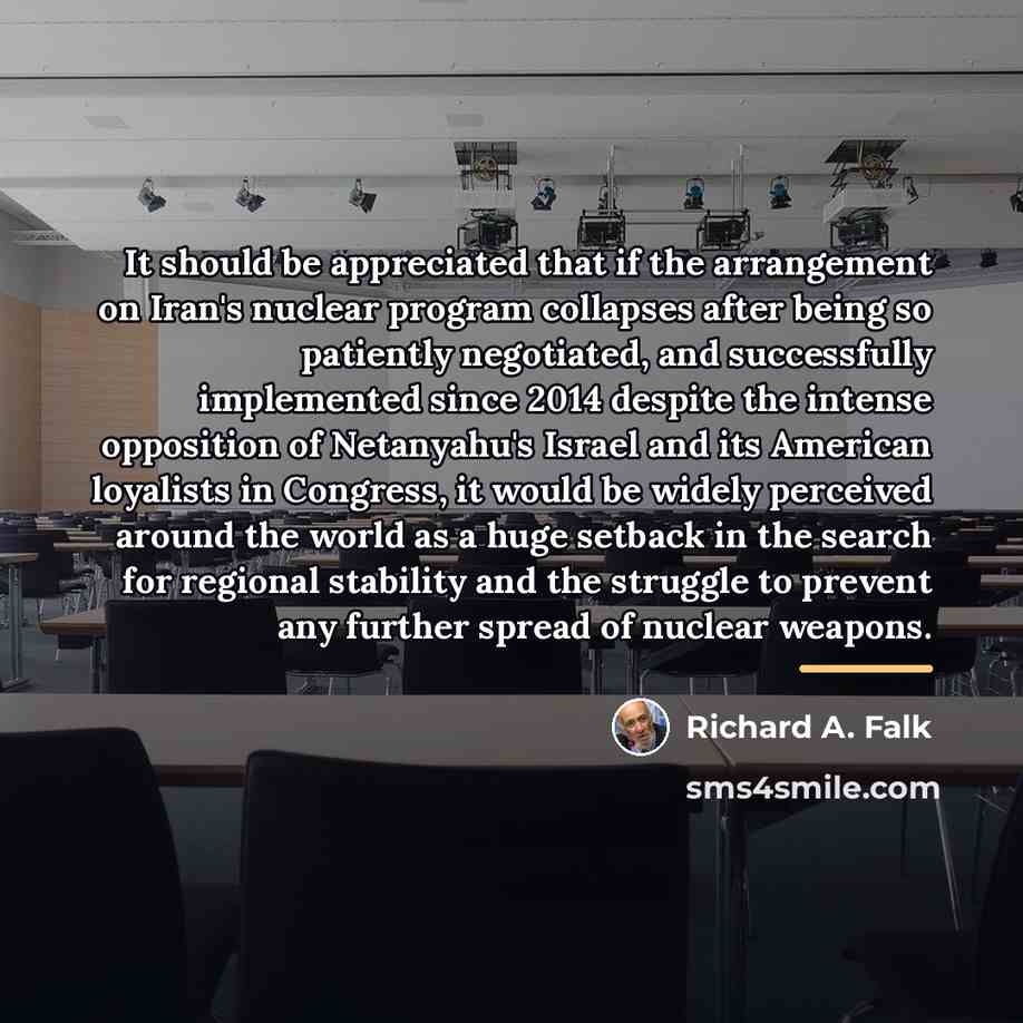 “It should be appreciated that if the arrangement on Iran's…” quote by Richard A. Falk