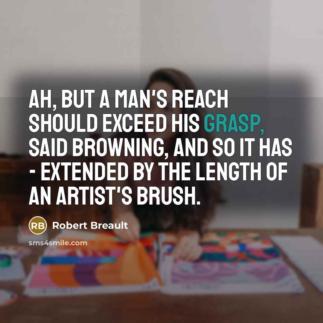 “Ah, but a man's reach should exceed his grasp, said…” quote by Robert Breault