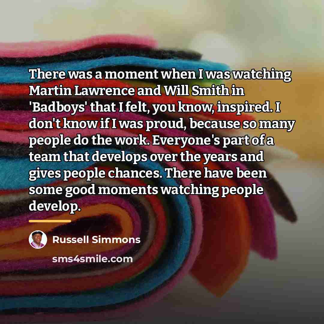 “There was a moment when I was watching Martin Lawrence…” quote by Russell Simmons