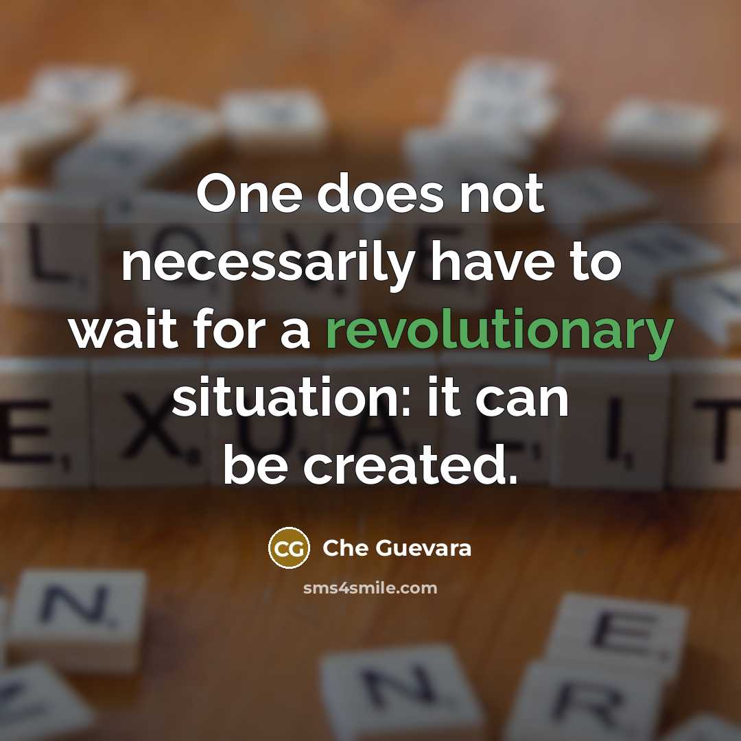 “One does not necessarily have to wait for a revolutionary situation: it can be created.” quote by Che Guevara