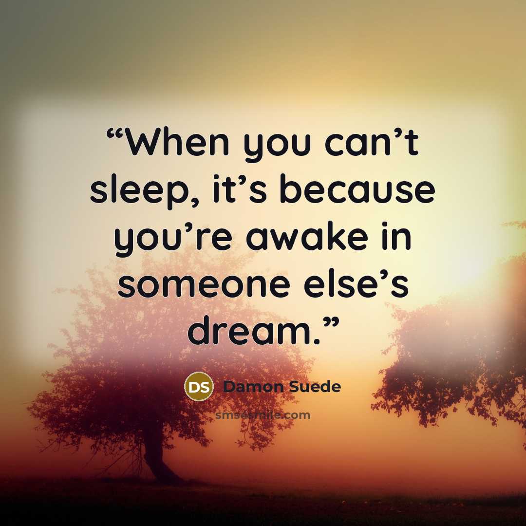 “When you can’t sleep, it’s because you’re awake in someone else’s dream.” quote by Damon Suede