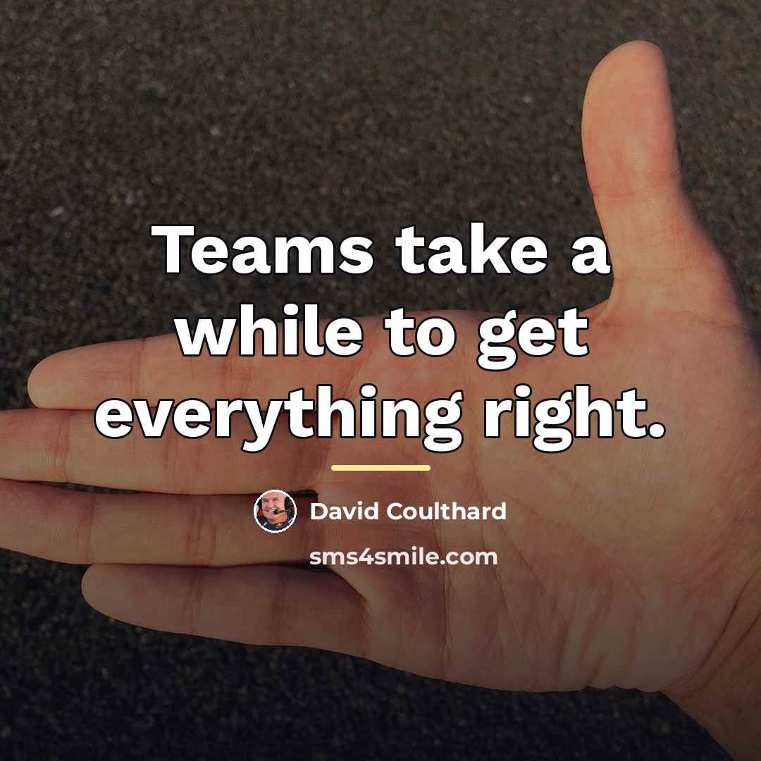 “Teams take a while to get everything right.…” quote by David Coulthard