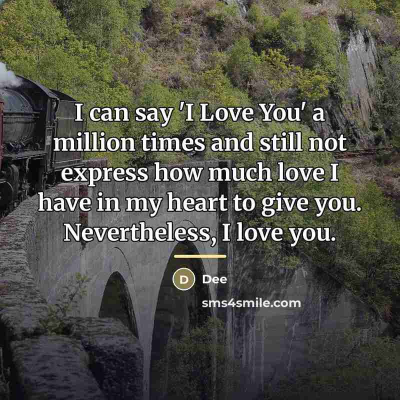 “I can say 'I Love You' a million times and…” quote by Dee
