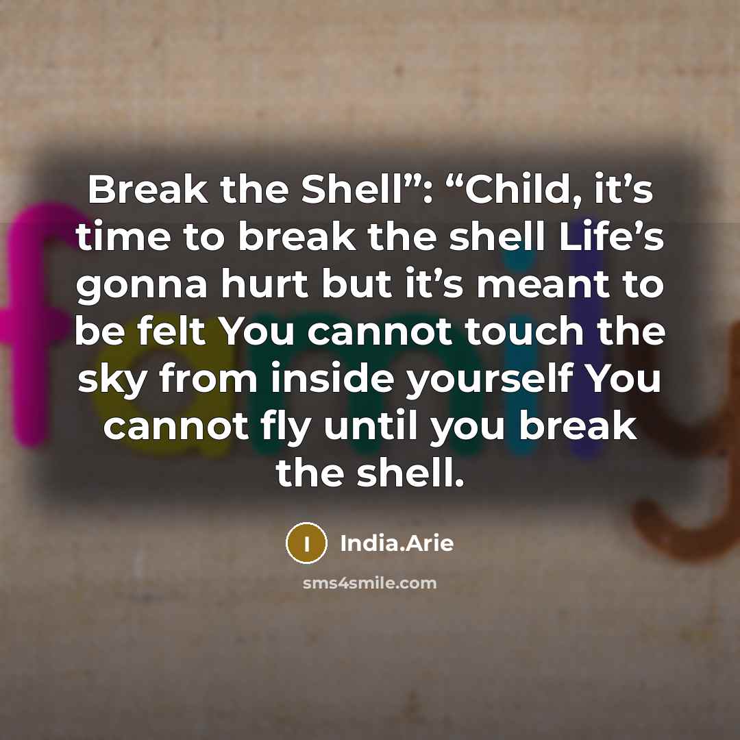“Break the Shell”: “Child, it’s time to break the shell…” quote by India.Arie