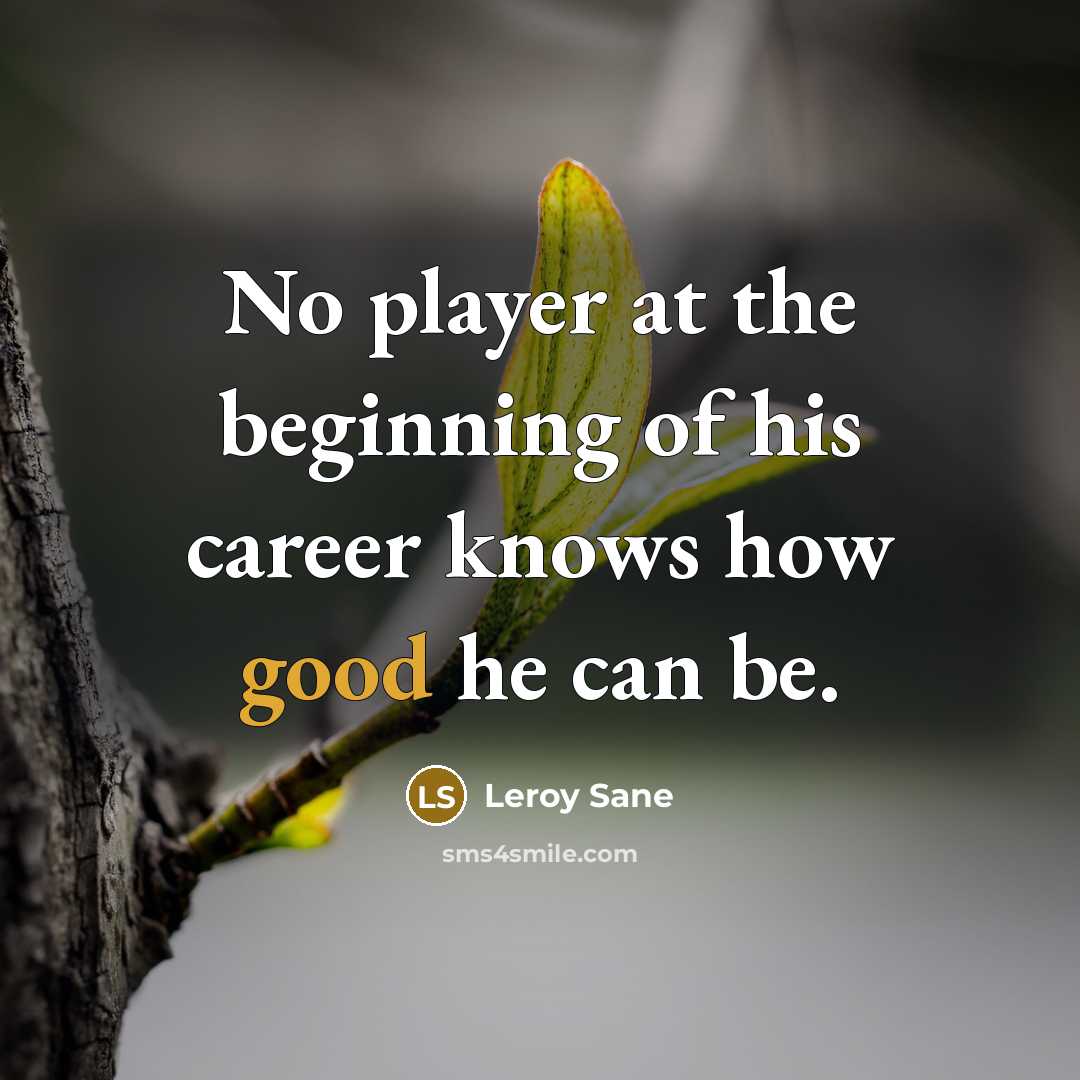 “No player at the beginning of his career knows how…” quote by Leroy Sane