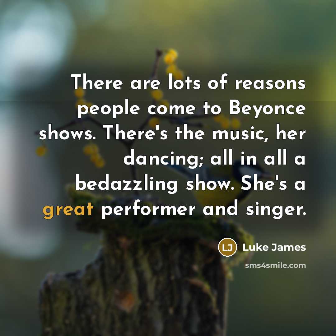 “There are lots of reasons people come to Beyonce shows.…” quote by Luke James