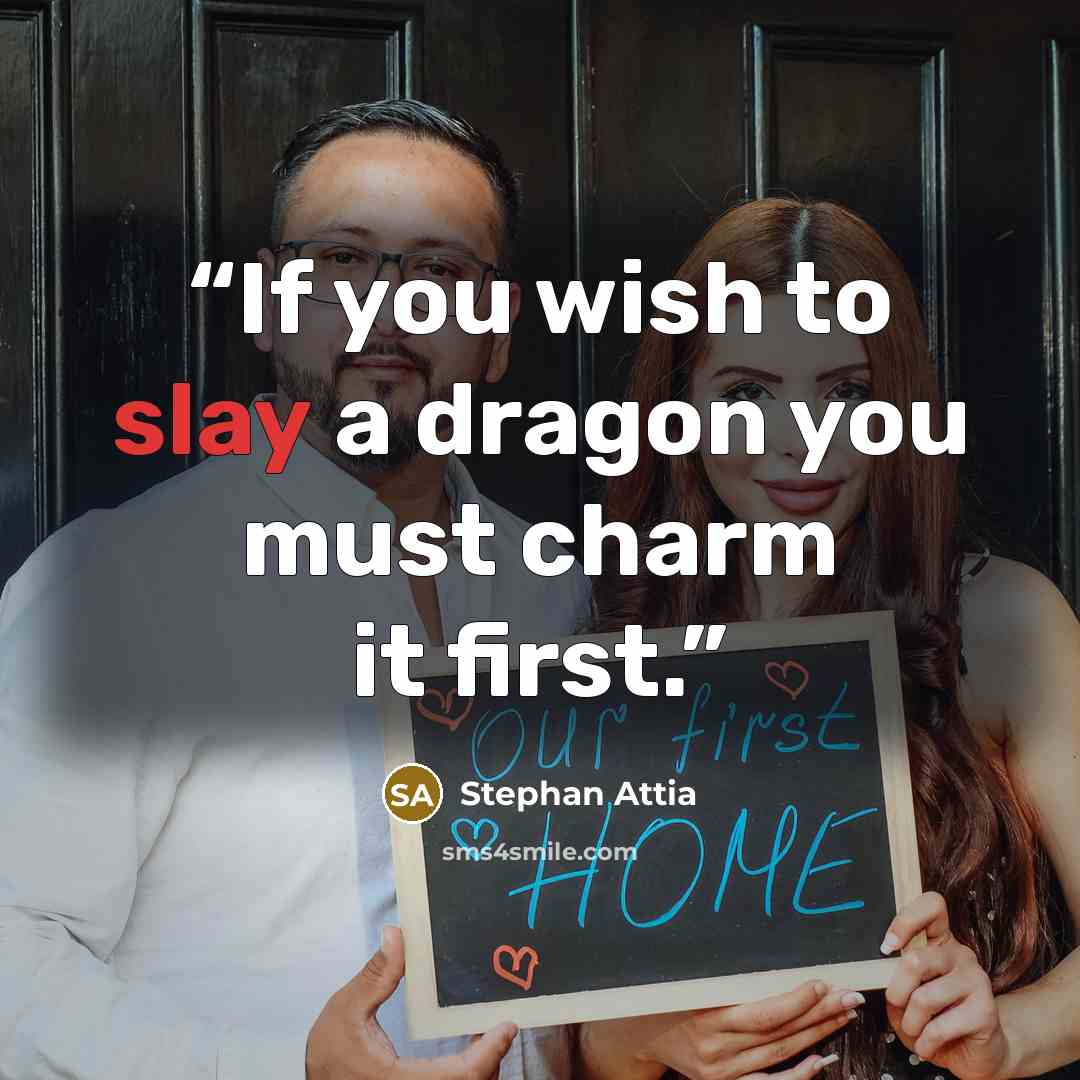 “If you wish to slay a dragon you must charm it first.” quote by Stephan Attia