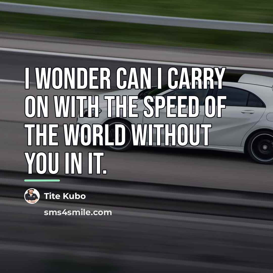 “I wonder can I carry on with the speed of…” quote by Tite Kubo