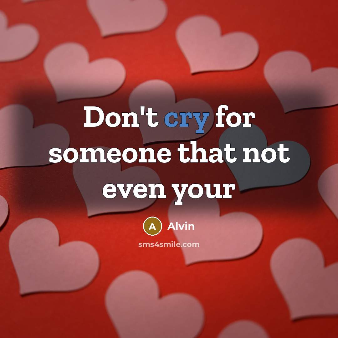 “Don't cry for someone that not even your…” quote by Alvin