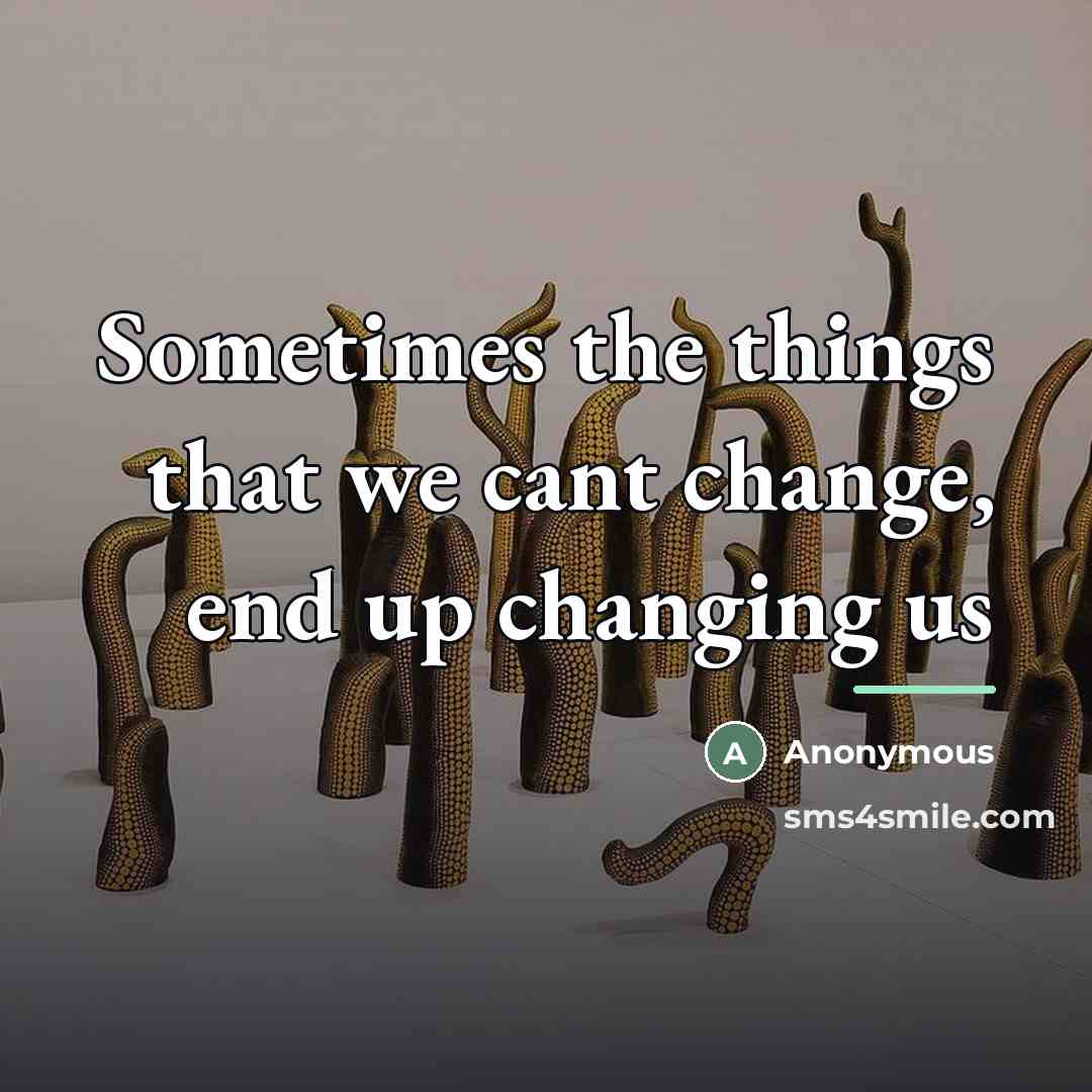“Sometimes the things that we cant change, end up changing…” quote by Anonymous