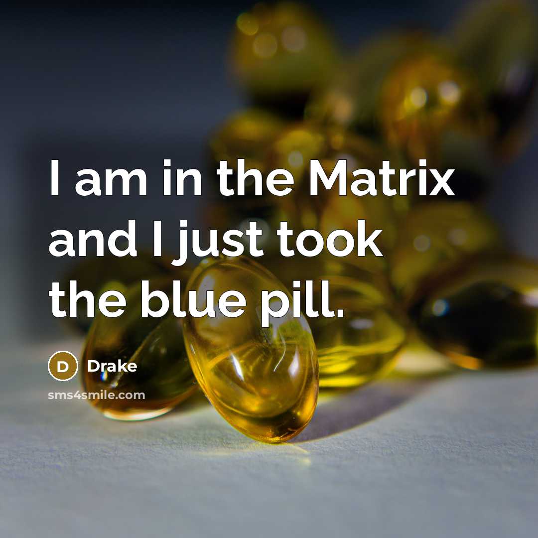 “I am in the Matrix and I just took the…” quote by Drake