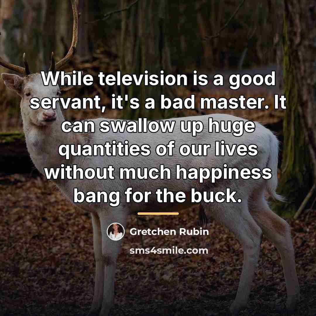 “While television is a good servant, it's a bad master.…” quote by Gretchen Rubin